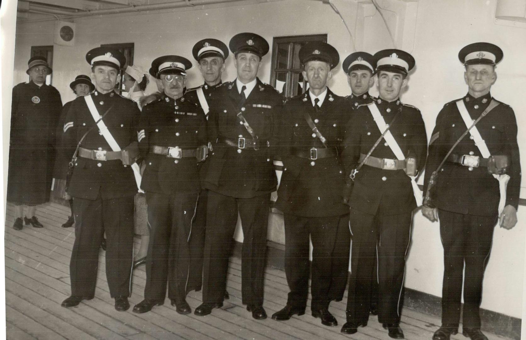 St. John's Ambulance Brigade to Coronation and Anniversary., On board the Canadian Pacific liner Montcalm the above group of St. John's Ambulance Brig(...)