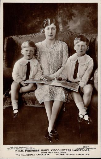 H. R. H. Princess Mary, Viscountess Lascelles with her children Gerald Lascelles and George Lascelles