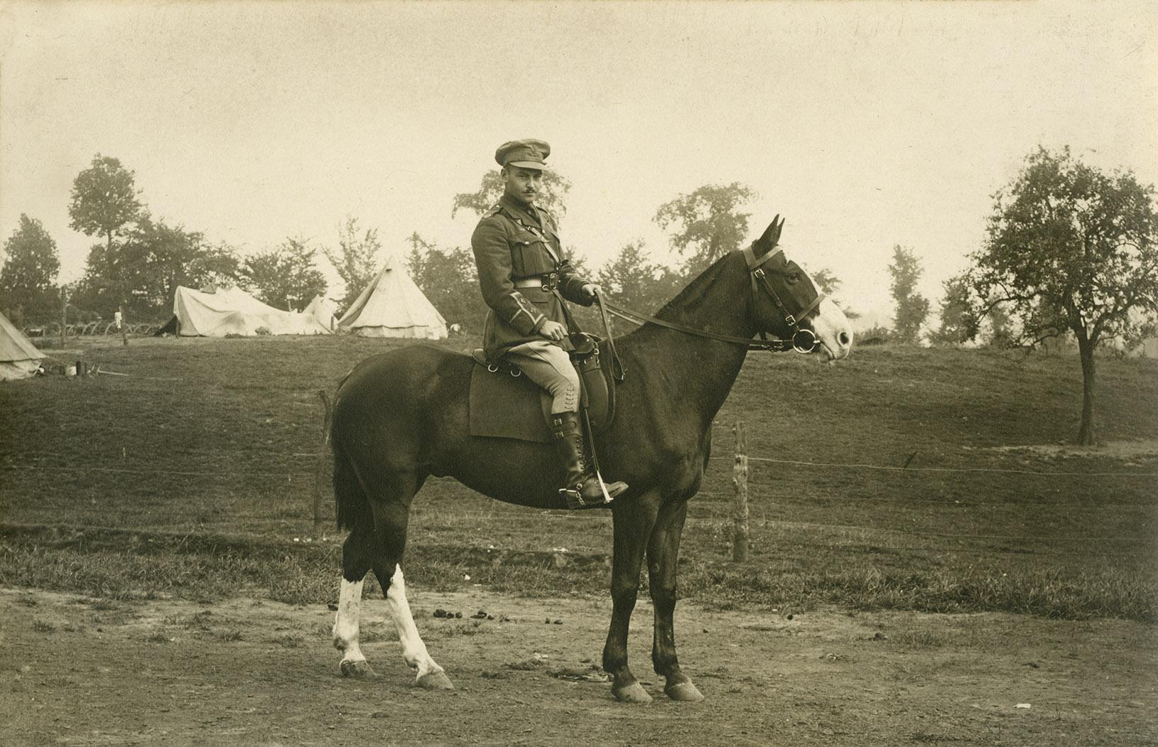 Leonard L. Youell on horseback