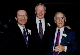 Larry Grossman with Bill Davis and father Allan Grossman