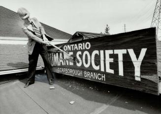 Fore! Scarborough's drive to raise $300,000 for a new animal shelter got off to a smashing start yesterday as Mayor Gus Harris took a swing at the old(...)