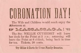 Coronation Day: the wife and children would much enjoy the afternoon at Massassaga!