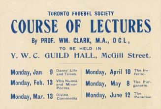 Toronto Froebel Society course of lectures