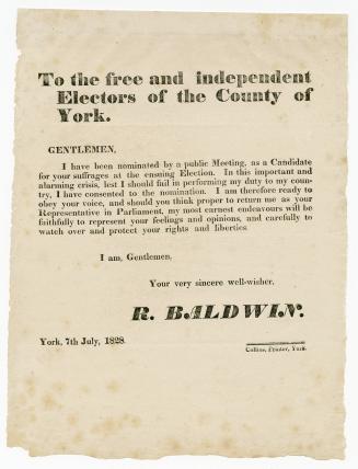 To the free and independent electors of the county of York