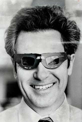 Jones in 3-D glasses.