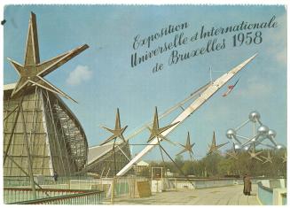 La Passerelle avec le Pavillon de la France (The Foot-bridge and the french Pavilion), Exposition Universelle et Internationale de Bruxelles 1958