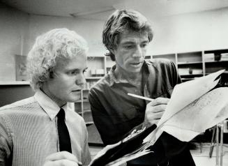Dreamt up the idea: Producer Paul Burford (left) and show host Stephen Young go over the prospective format