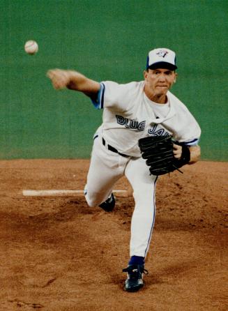 Blue night for jays: Starter Jack Morris, centre, and the rest of