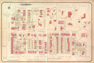 Atlas of the city of Toronto and vicinity from special survey founded on registered plans and showing all building and lot numbers.