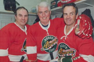 Three former stars of the Leafs' glory days - yes, there WERE such days, believe it or not - Ron Ellis, left, Billy Harris and Dave Keon added a touch(...)