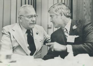 At loggerheads: In 1976, when Jerry McAfee, left, headed Gulf Canada and John Turner was finance minister, heated exchanges between government and the oil industry were frequent