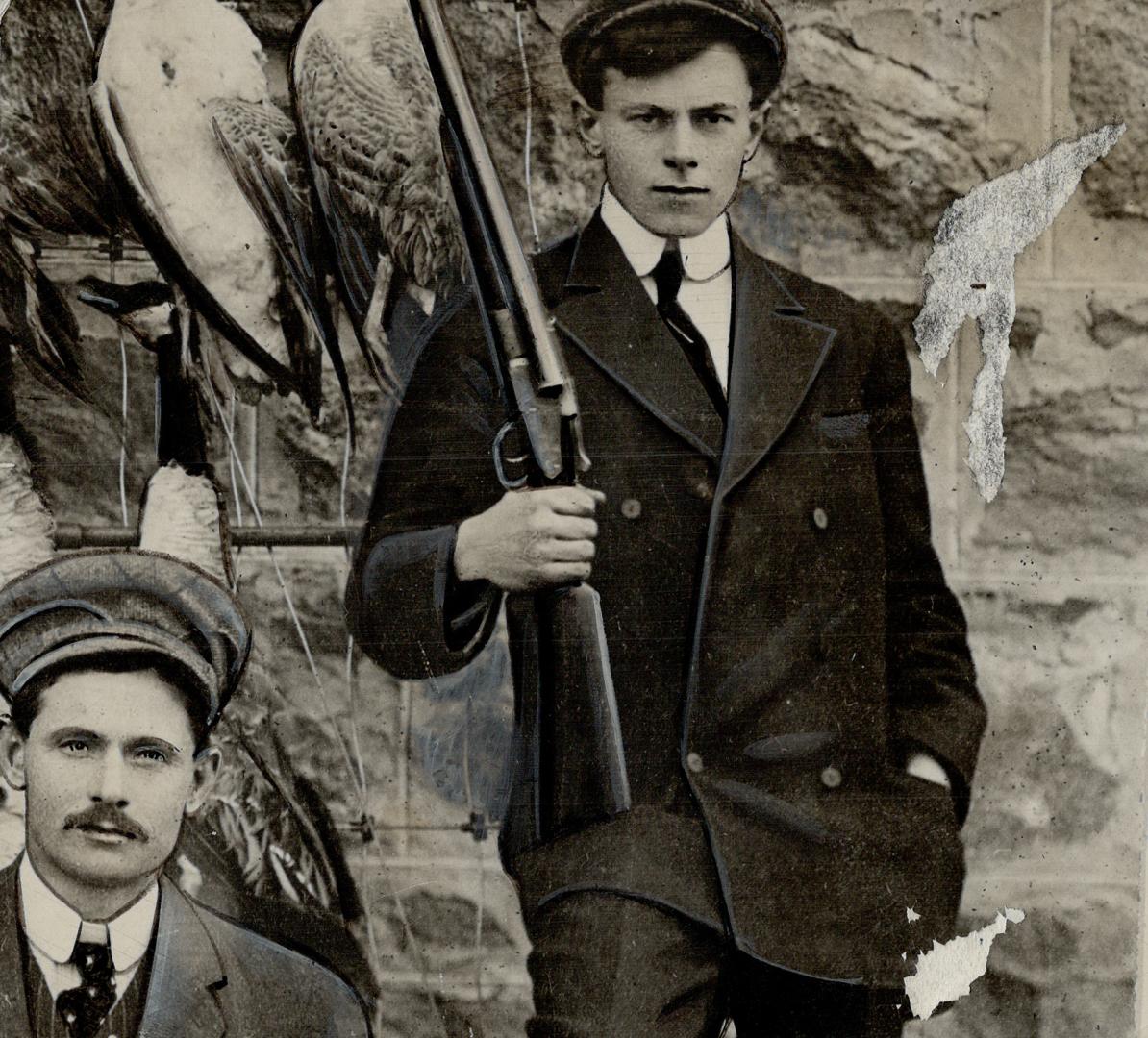 As a youth in Moosomin, Sask., McNaughton, right, was noted for his enthusiasm for hunting and fishing