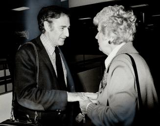 Gian-Carlo Menotti greeted at the airport by Ruby Mercer