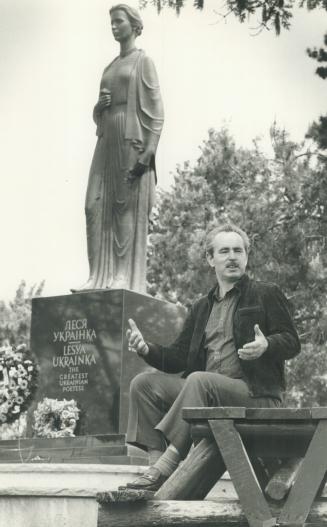 A new life: Soviet historian Valentyn Moroz, who now lives on Toronto's Armadale Ave, relaxes in his favorite spot in High Park, in front of the statue of Ukrainian poet Lesya Ukrainka