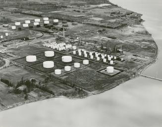 Aerial view of British American Oil Refinery in Clarkson, Ontario