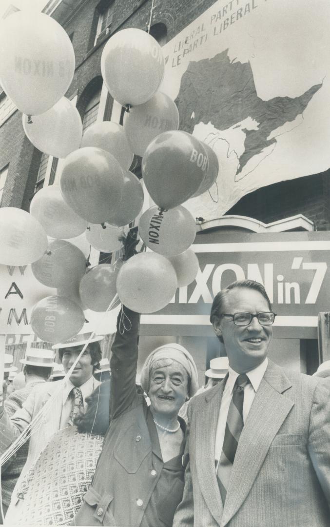 Liberal Leader Robert Nixon, right, and True Davidson, mayor of East York
