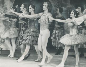 Taking Bows after performance of Don Quixote at O'Keefe Centre last night are Rudolf Nureyev and Lucette Aldous (right) and cast member of the Austral(...)