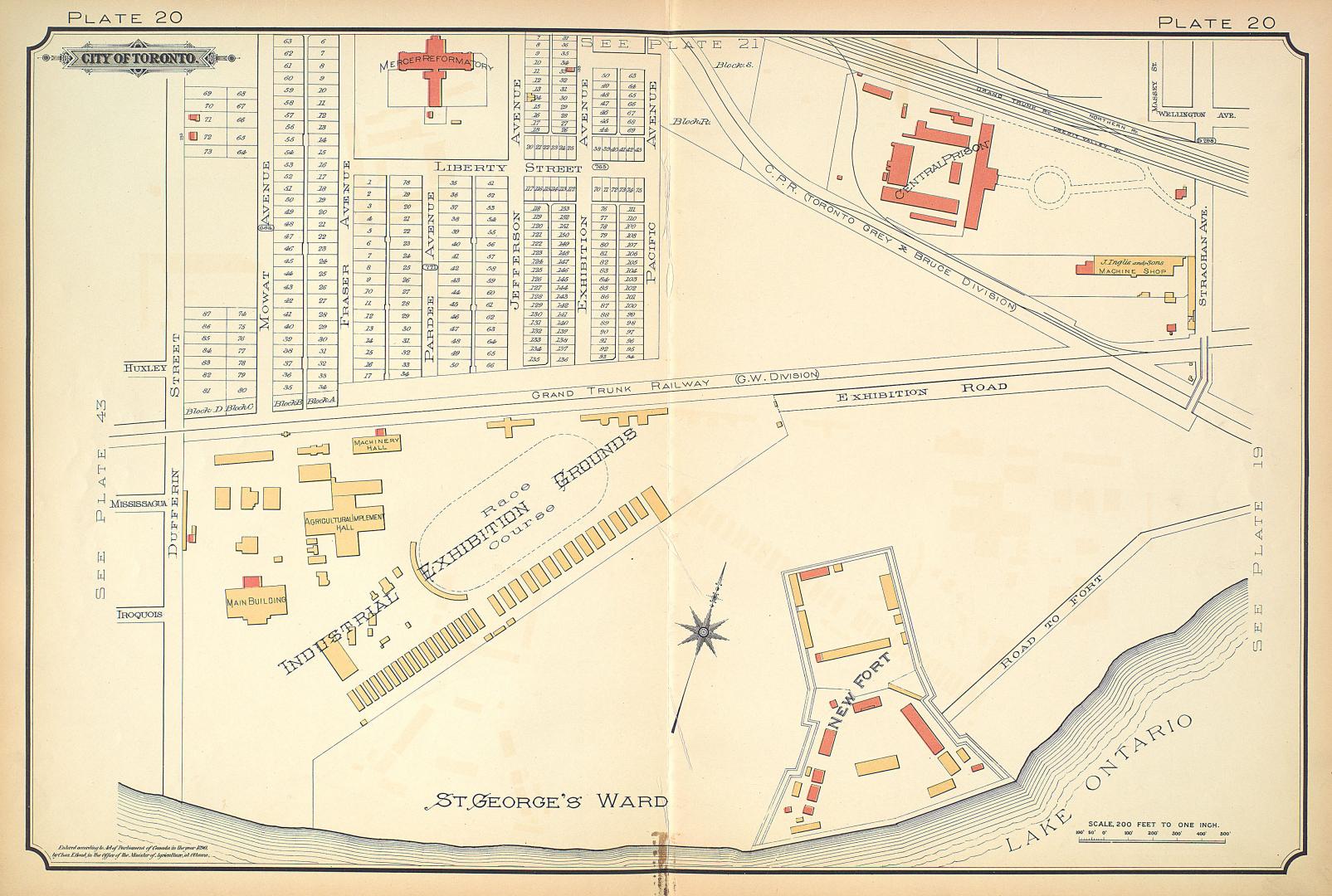 [Plate 20] Atlas of the city of Toronto and vicinity from special survey founded on registered plans and showing all building and lot numbers.