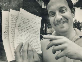 Letter of praise, Metro police Constable David Packer proudly hold a letter from Mother Teresa of Calcutta commending him for his refusual to stand gu(...)