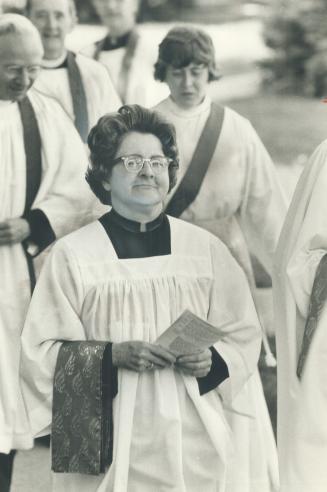 Rev. Marjorie Pezzack at ordination. Metro's first woman Anglican priest felt just full of joy