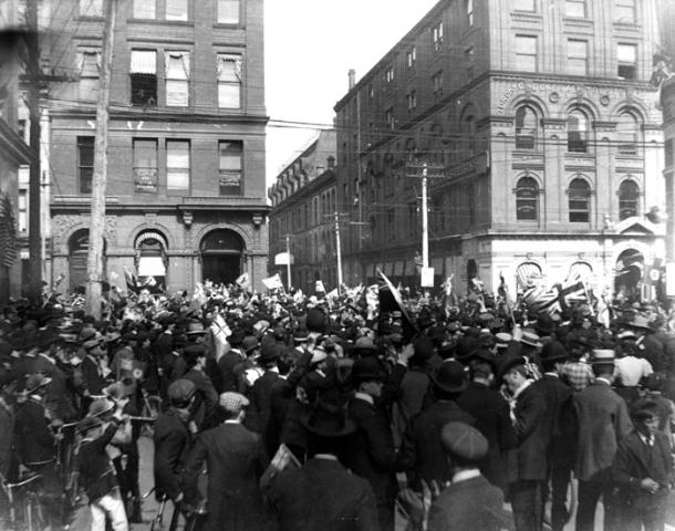 Pretoria Day, Colborne Street looking east from Yonge Street