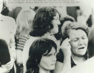 Tears were not only for the young during the filing past the coffin of Elvis Presley in Memphis