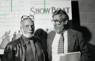 On board, Broadway director Hal Prince (left) chats with William Hammerstein, whose father Oscar wrote Show Boat with Jerome Kern