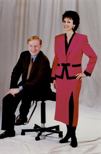Jimmy Molloy and Carola Vyhnak in outfits they selected after color analysis by Linda Parker