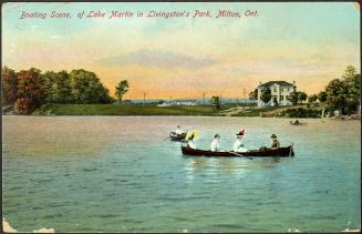 Boating Scene, of Lake Martin in Livingston's Park, Milton, Ontario