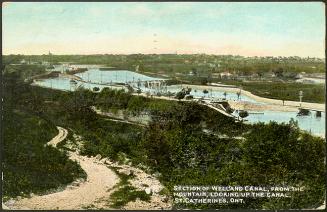 Section of Welland Canal, from the Mountain, looking up the Canal, St