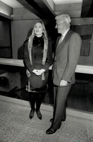 Right, art dealer Lonti Ebers with AGO's board of trustees' president Keith Hendrick. Ebers felt very Canadian, she said, in a suit with beaver trim.