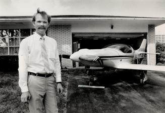One-Plane Gararge: Most people have cars in their driveways, but Neil Kruiswyk of Brampton keeps his single engine light plane in his father's garage, where he built the plane