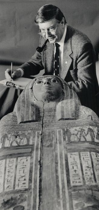 Up with the old: Egyptian curator Nicholas Millet has decided to liven up mummy exhibit as Rom director John McNeill, left seeks some pizzazz.