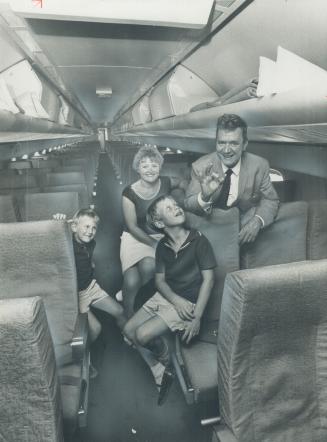 Pullum family had a plane to themselves on return trip to England.
