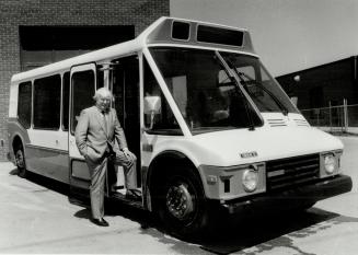 Low-slung design: This Orion II bus is the pride and joy of Donald Sheardown, president of Ontario Bus Industies Inc