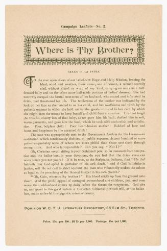 Campaign leaflets : no. 2 : where is thy brother?