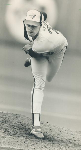 Pitcher Jimmy Key smokes one across the plate int he final home opener for the Blue Jays at Exhibition Stadium yesterday