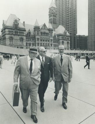Trio of mayors: Allan Lamport, shown here in a 1972 file photo with former mayors Phil Givens and Bill Dennison, championed Sunday sports, liquor reform and government-run lotteries