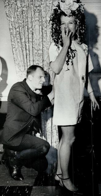 Star Columnist, Gary Lautens, turned designer last night for the fashion show of paper things