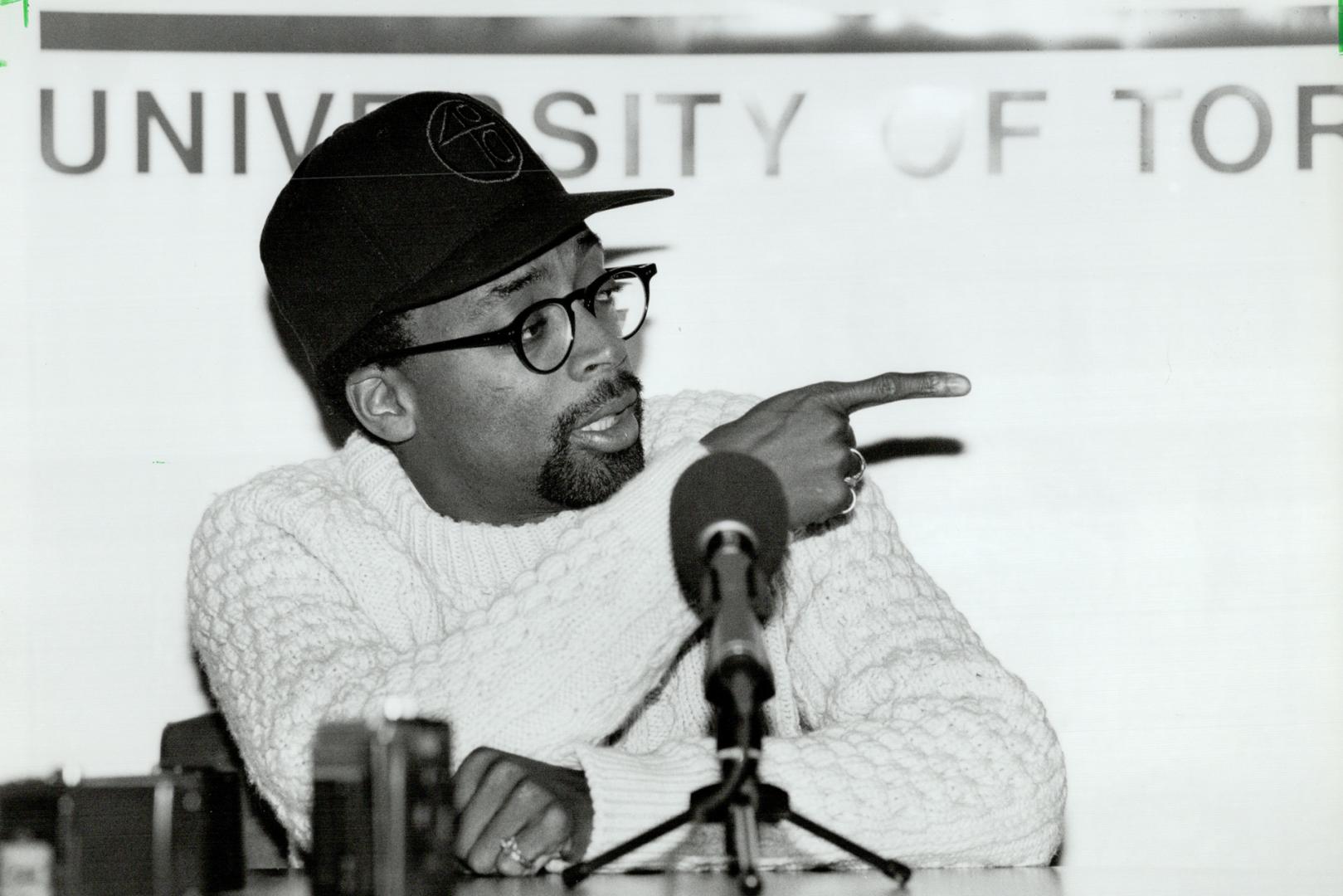 Spike Lee yesterday paid a whirlwind visit to the downtown campus of the University of Toronto for a student-sponsored lecture at Convocation Hall.