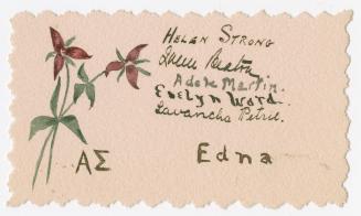 Place card from Alpha Sigma Sorority first annual dinner, 1902