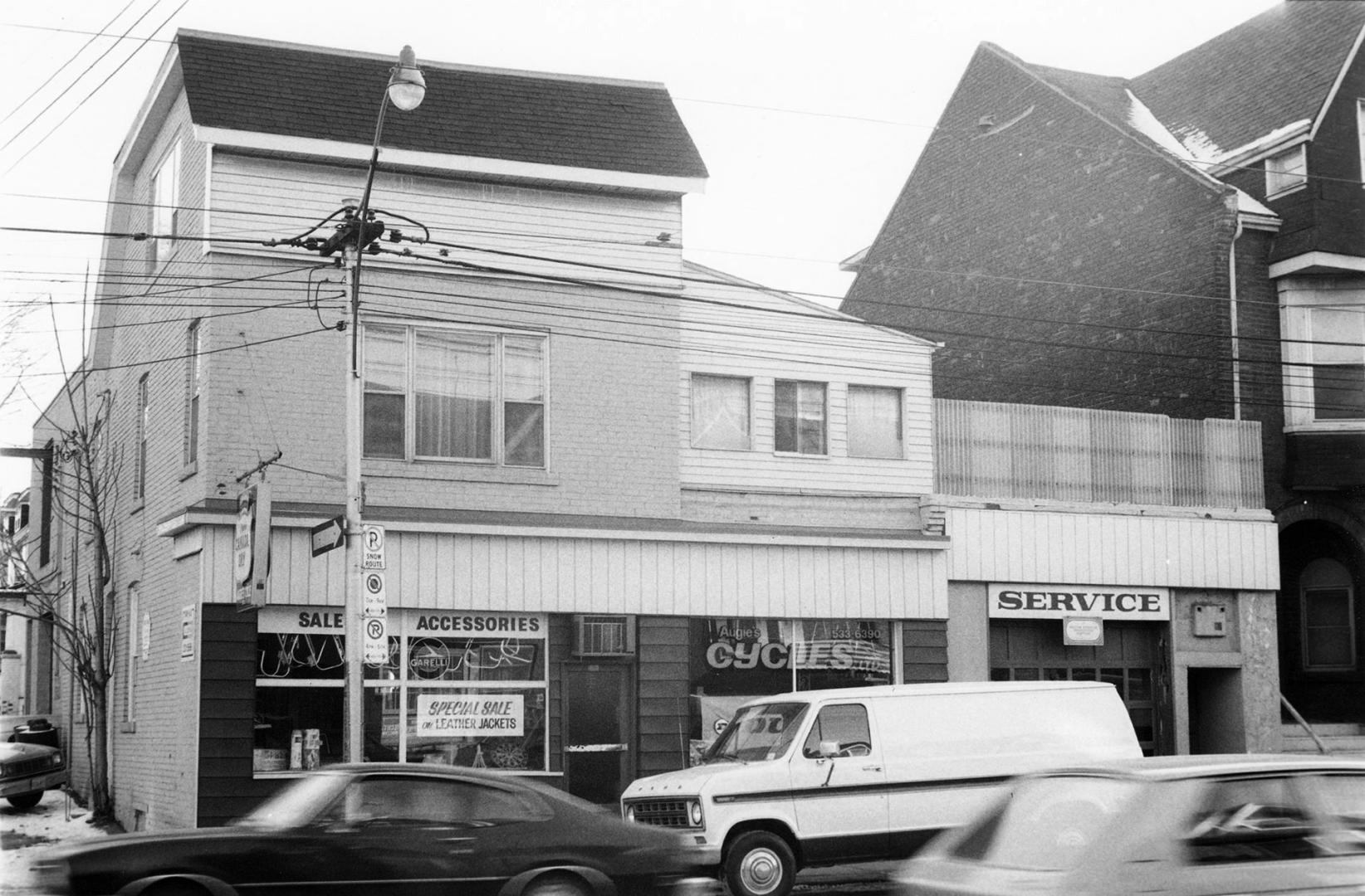 Augie's Cycles Ltd., College Street, southwest corner of St. Clarens Avenue, Toronto, Ont.