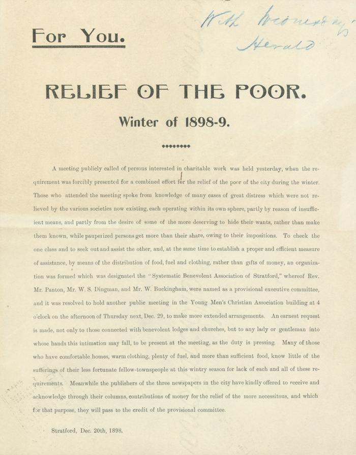 Relief of the poor