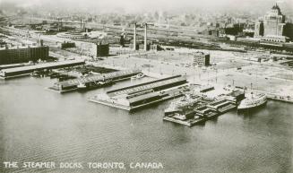 Image shows an aerial view of the Queen's Quay West.