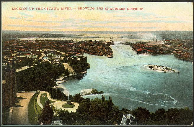 Looking up the Ottawa River - Showing the Chaudiere District