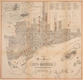 1870 new map of the City of Montreal showing improvements to date
