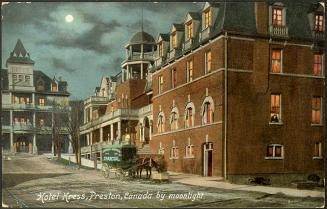 Hotel Kress, Preston, Canada by moonlight
