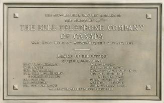 Plaque of the Bell Telephone Company of Canada. Brantford, Ontario