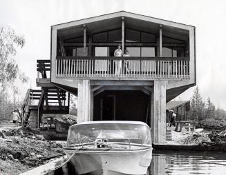 Model house at Pinetree Village in Lagoon City on Lake Simcoe. Brechin, Ontario