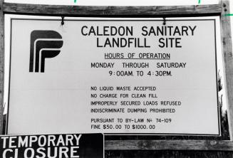 Caledon Sanitary Landfill Site. Caledon, Ontario